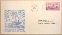 S.S. AMERICA FIRST VOYAGE 1940 COVER WITH PUERTO RICO SEAPOST POSTMARK - MARITIME-POSTAL-HISTORY