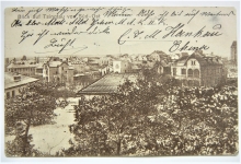 tsingtau-china-kiautschou 2pf-germany-occupation-stamp-on-1911-postcardto-kiel-germany