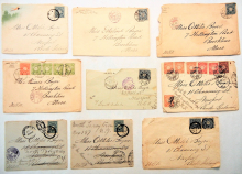 Japan-lot-of-15-1800s-covers-sent-from-Japan-and-Japanese-occupied-formosa-to-united -states