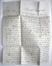 Portsmouth New Hampshire 1830 stampless folded letter to Boston