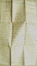 BOSTON MASSACHUSETTS 1844 STAMPLESS FOLDED LETTER TO WILMINGTON MASSACHUSETTS - POSTAL HISTORY