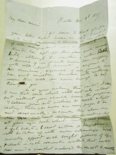 BOSTON MASSACHUSETTS 2 1837 STAMPLESS FOLDED LETTERS TO WALPOLE NEW HAMPSHIRE. EDUCATING A YOUNG LADY - POSTAL-HISTORY CORRESPONDENCE