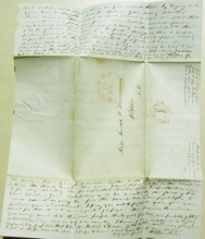 BOSTON STAMPLESS FOLDED LETTERS TO SARAH LIVERMORE, WILTON NEW HAMPSHIRE WOMAN'S RIGHTS ADVOCATE