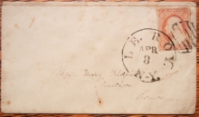 LE ROY (LEROY) NEW YORK 1850S COVER WITH FULL POSTMARK AND SCOTT #11 STAMP, GRILL POSTMARK - POSTAL-HISTORY