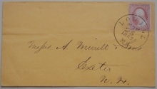 LOWELL MASSACHUSETTS 1857 COVER WITH SCOTT 25A. 