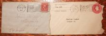 POSTAL HISTORY - LUDLOW VERMONT 1920S TWO FLAG CANCEL COVERS