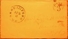 NEWHAMPTON NEW HAMPSHIRE STAMPLESS COVER  - POSTAL HISTORY