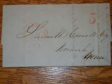 new.bedford.massachusettsd.carroll.stampless.folded.letter.to.norwich.ct