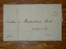 newburyport.massachusetts.merchants.bank.1847.stampless.folded.letter.to.quinebaug.bank.norwich.connecticut