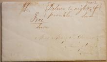POSTAL HISTORY - ROXBURY CONNECTICUT MYSTERY STAMPLESS ENVELOPE/LETTER TO STONINGTON