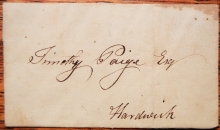 BROOKFIELD MASSACHUSETTS 1821 LETTER FROM SIMEON DRAPER, PROMINENT CITIZEN - POSTAL-HISTORY