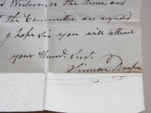 BROOKFIELD MASSACHUSETTS 1821 LETTER FROM SIMEON DRAPER, PROMINENT CITIZEN - POSTAL-HISTORY