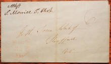 WOODSTOCK VERMONT MARCH 32 (!!!) 1854 STAMPLESS FOLDED LETTER RE: WOODSTOCK BANK STOCK - POSTAL HISTORY