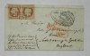 Paris France to England 1854 postal history cover with Scott #18 pair