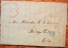 HANCOCK NEW HAMPSHIRE 1846 STAMPLESS COVER WITH RED POSTMARK, TO BRIDGEPORT CONNECTICUT - POSTAL HISTORY