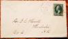 POSTAL HISTORY - WELLESLEY MASSACHUSETTS 1800S COVER WITH 3-CENT BANKNOTE